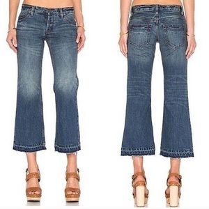 Free People Chelsea Button Crop Kick Flare Jeans